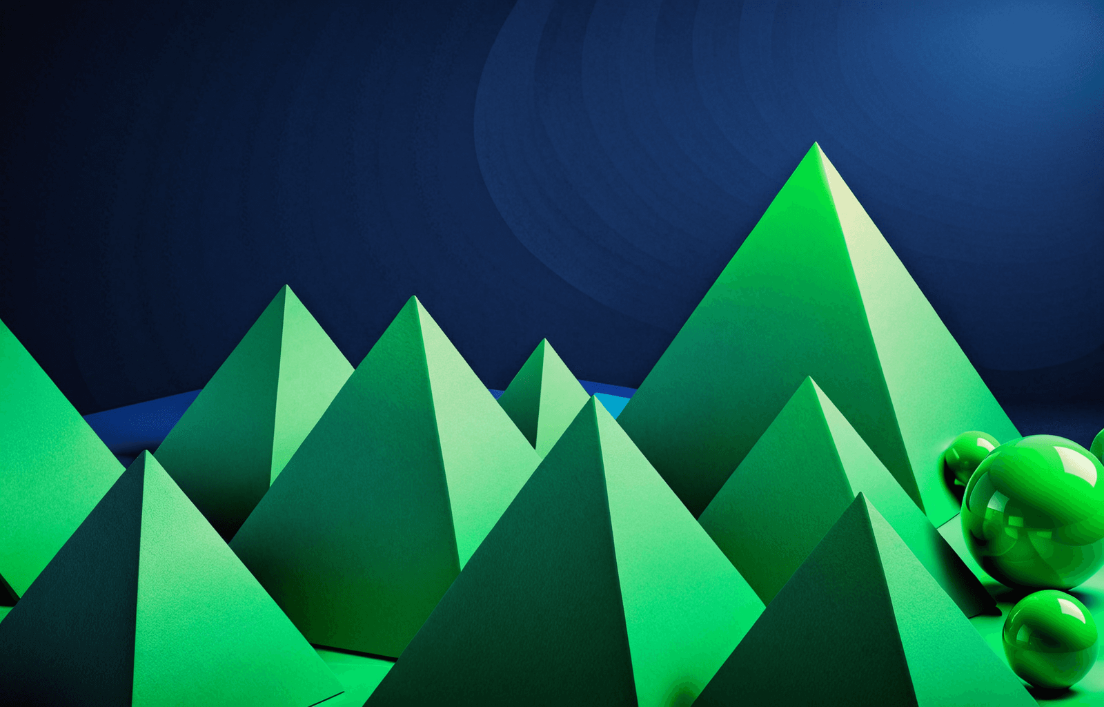 green pyramids